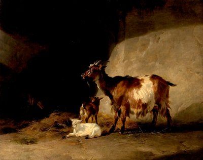 Bergschafe (Morgennebel lichtet sich) von Thomas Sidney Cooper